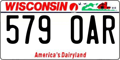 WI license plate 579OAR