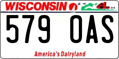 WI license plate 579OAS