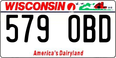 WI license plate 579OBD
