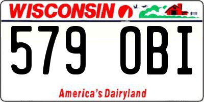 WI license plate 579OBI