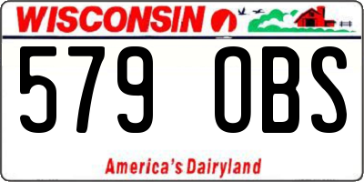 WI license plate 579OBS