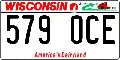 WI license plate 579OCE