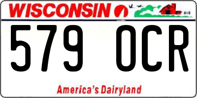 WI license plate 579OCR