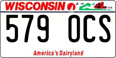 WI license plate 579OCS