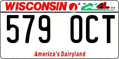 WI license plate 579OCT