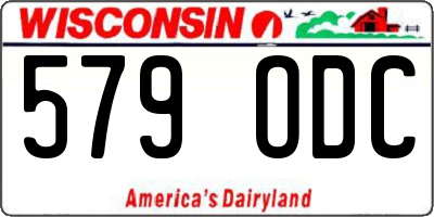 WI license plate 579ODC