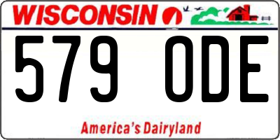 WI license plate 579ODE