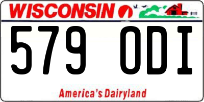 WI license plate 579ODI