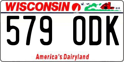 WI license plate 579ODK