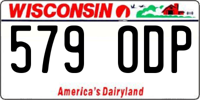 WI license plate 579ODP