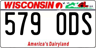 WI license plate 579ODS