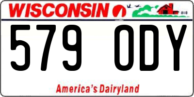 WI license plate 579ODY