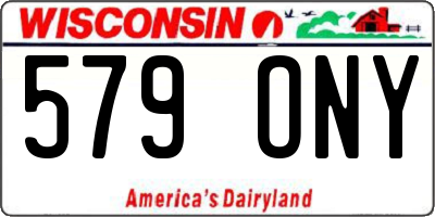 WI license plate 579ONY
