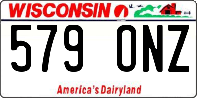 WI license plate 579ONZ