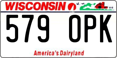WI license plate 579OPK