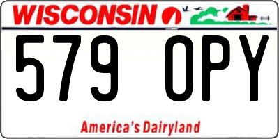 WI license plate 579OPY
