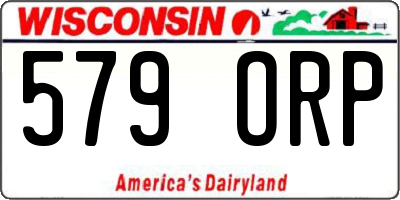 WI license plate 579ORP