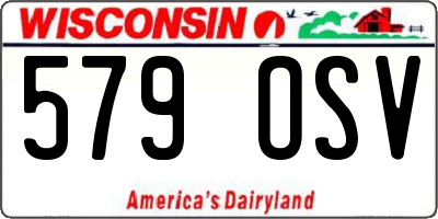 WI license plate 579OSV