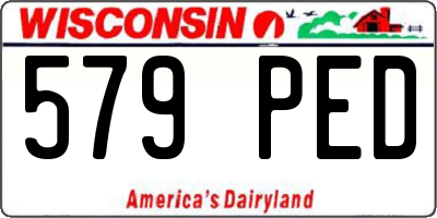 WI license plate 579PED