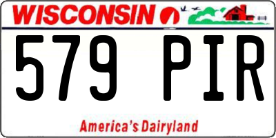 WI license plate 579PIR