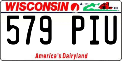 WI license plate 579PIU