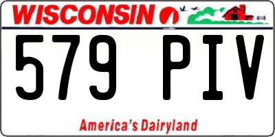 WI license plate 579PIV