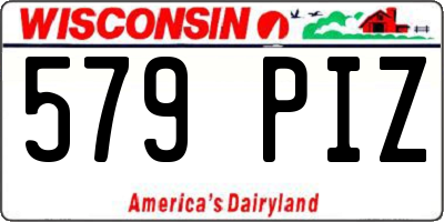 WI license plate 579PIZ