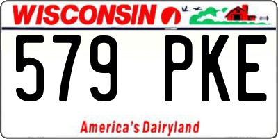WI license plate 579PKE