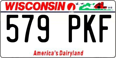 WI license plate 579PKF