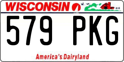 WI license plate 579PKG