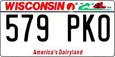WI license plate 579PKO