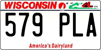WI license plate 579PLA