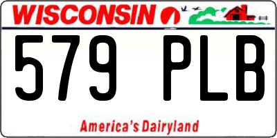 WI license plate 579PLB