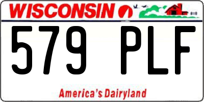 WI license plate 579PLF
