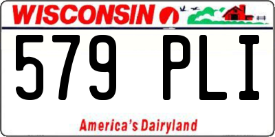 WI license plate 579PLI