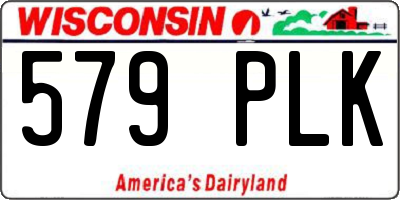 WI license plate 579PLK