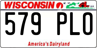 WI license plate 579PLO