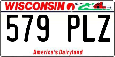 WI license plate 579PLZ