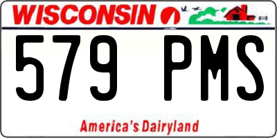 WI license plate 579PMS