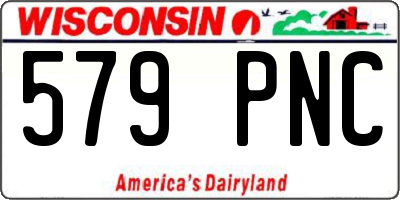 WI license plate 579PNC