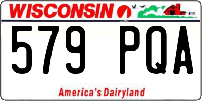 WI license plate 579PQA