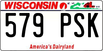 WI license plate 579PSK