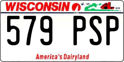WI license plate 579PSP