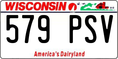 WI license plate 579PSV