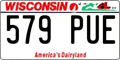 WI license plate 579PUE