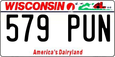 WI license plate 579PUN