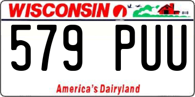 WI license plate 579PUU