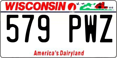 WI license plate 579PWZ