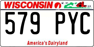 WI license plate 579PYC