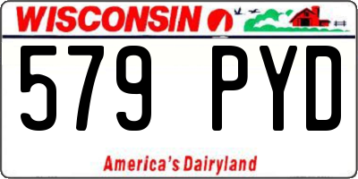 WI license plate 579PYD